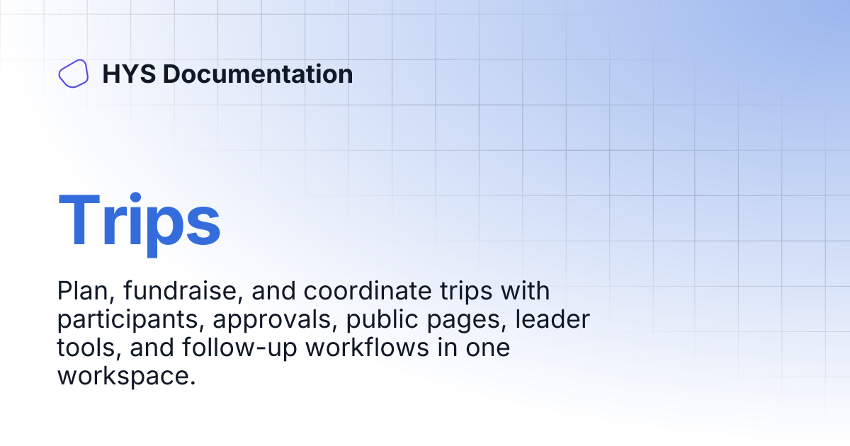 Trips | HYS Documentation
