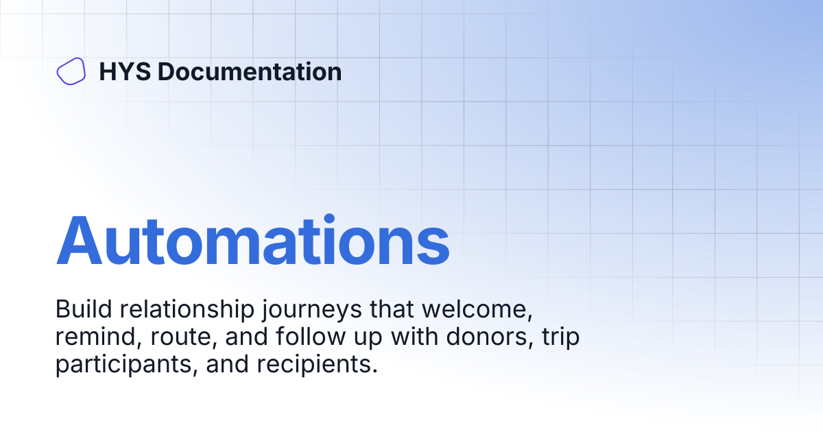 Automations | HYS Documentation