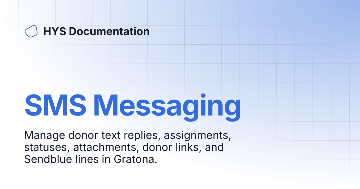SMS Messaging | HYS Documentation