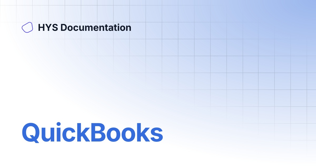 QuickBooks | HYS Documentation